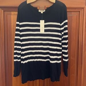 NWT Olive and Oak Navy Striped Sweater